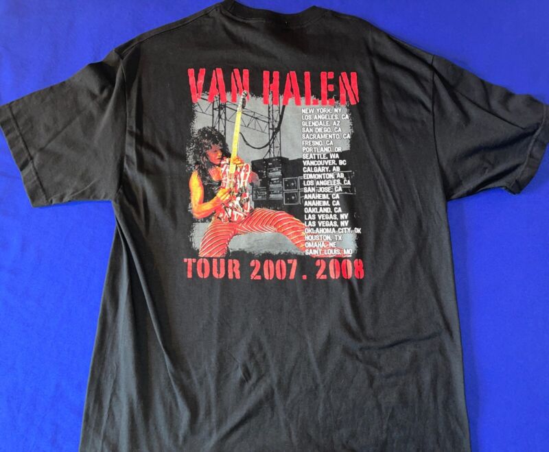 vintage 2007 Van Halen EDDIE BACK CONCERT TOUR TSHIRT shirt XL 2sided UNUSED PL