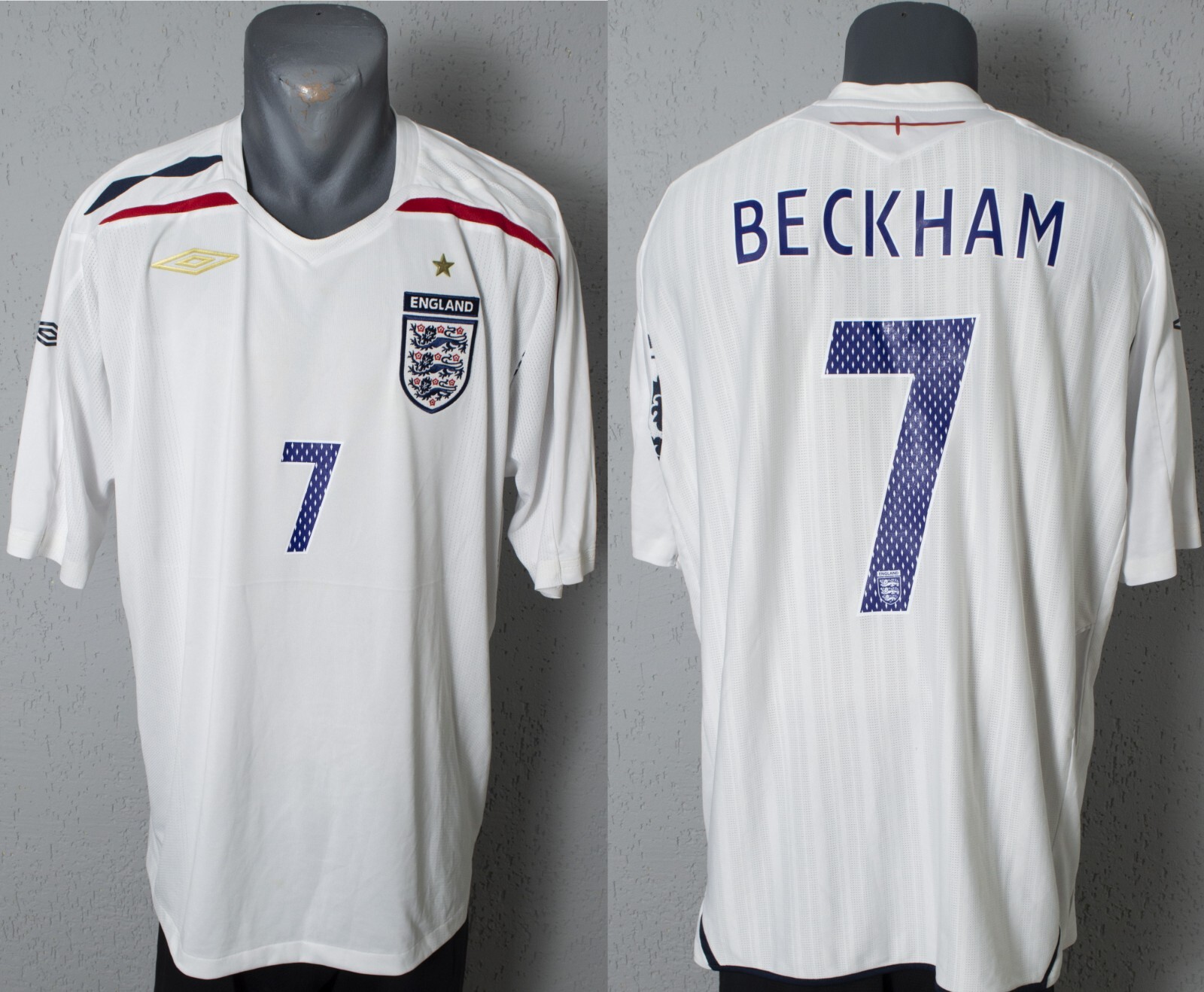 England Beckham Jersey Euro 2008 Home Football Soccer Mens
