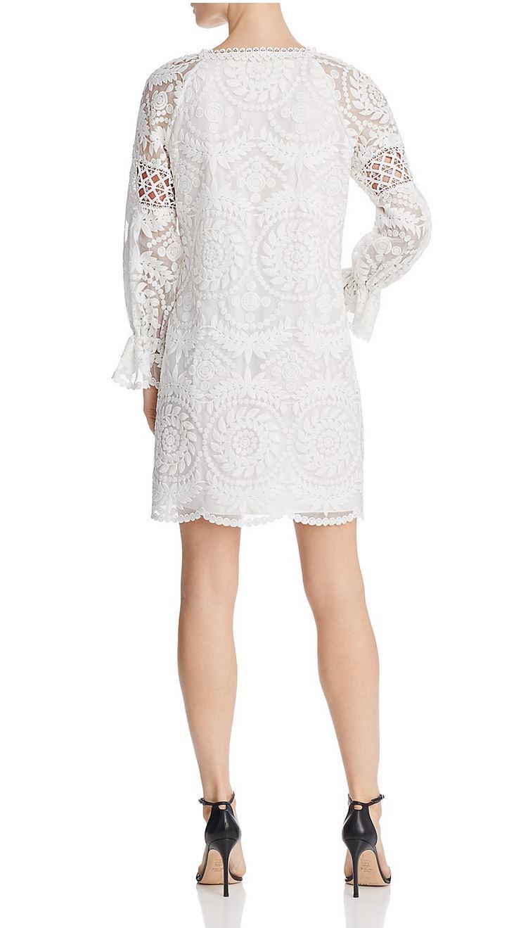 Pre-owned Kobi Halperin $600  Lace Silk Tunic Dress White Xs/s/m/l Absolutely Gorgeous