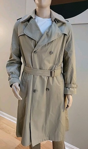 Vintage Jonathan Hale Mens Trench Coat Plaid Lined Zip Out