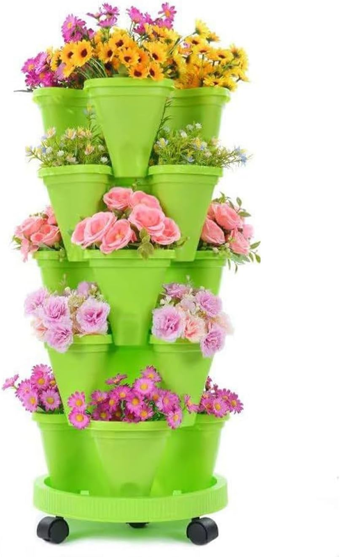 5 Tier Vertical Planter, Stackable and Saves Floor Space, Vertical Garden Pots P