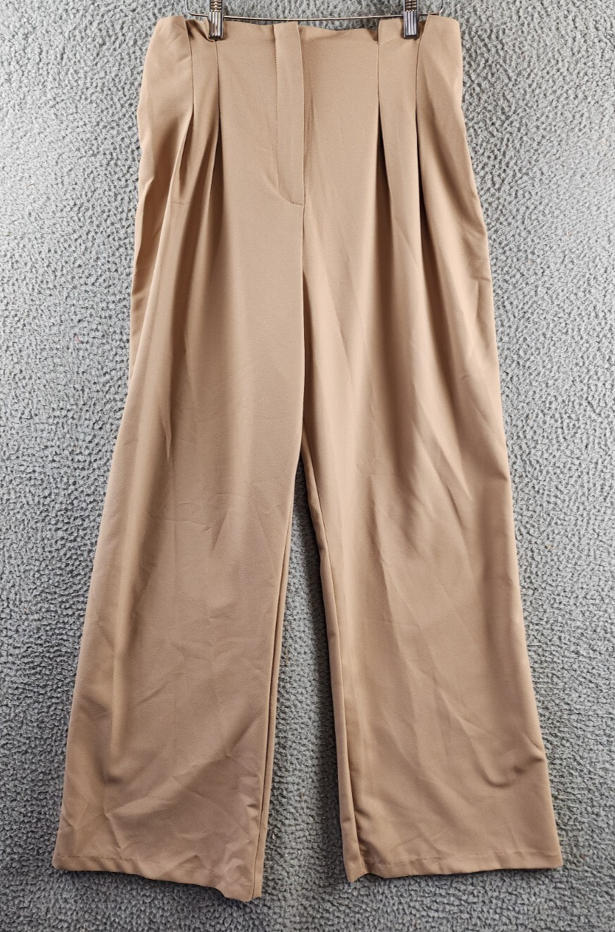 AQUA Pleated Front & Back Wide-Leg Ankle Pants Women's XL Coco Zipper Closure - Picture 1 of 12