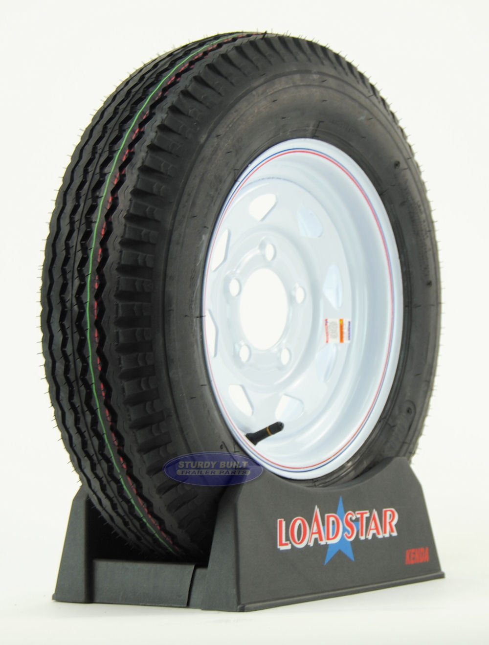 Kenda Loadstar Trailer Tire 5.30 x 12 on White Wheel 5 Lug ...