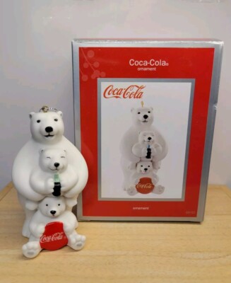 Momma & 2 Cubs - Trio Of Polar Bears American Greetings Coca-Cola Bear LE 2013