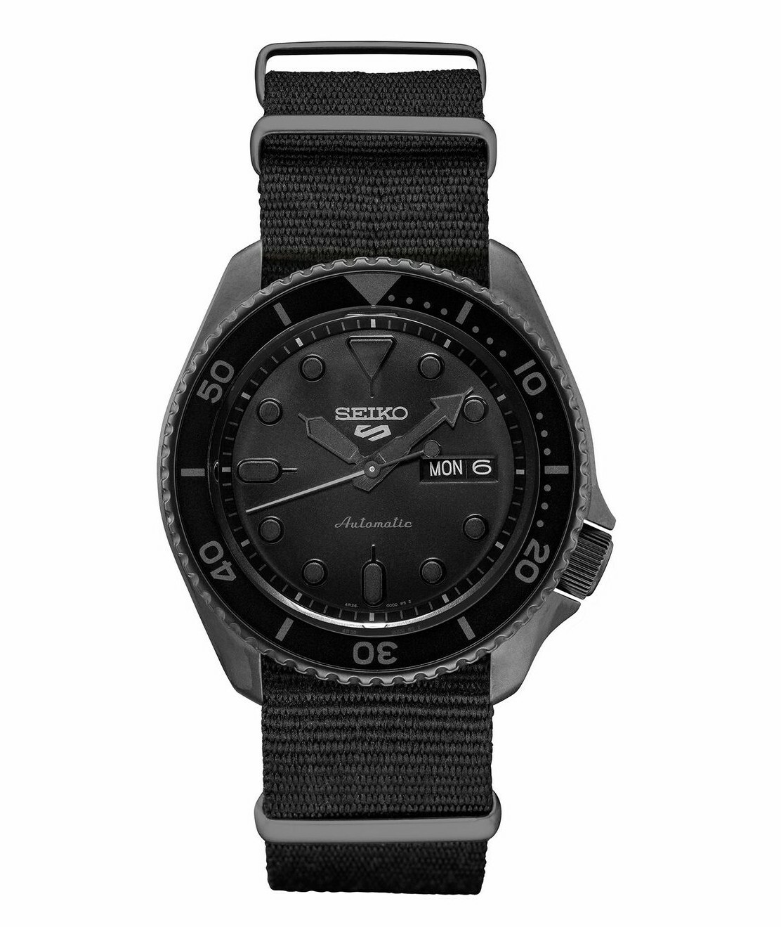 Pre-owned Seiko 5 Sports 24-jewel Automatic Watch - Black - Nylon