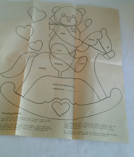 Quilters Heaven Quilting Pattern Rocking Bear Uncut Fits 18