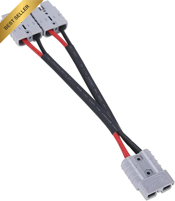 Anderson Plug Connector,50 Amp 6 Mm 1 to 2 Double Y Adaptor Cable for Car Batter