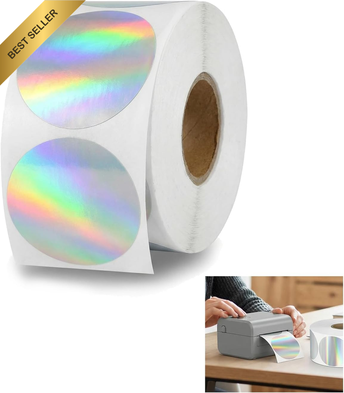 Elevate Your Custom Labeling with 200PCS Direct Silver Thermal round Labels - 2