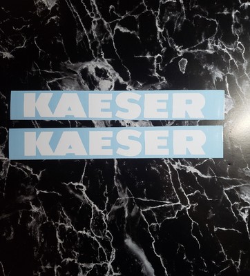 Kaeser replacement decals WHITE stickers 18'' (2) pair BEST USA
