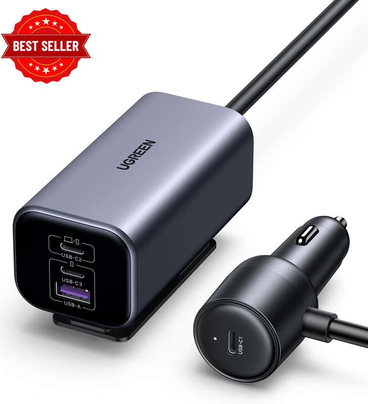 150W Car Charger Fast Charging, 4 in 1 Cigarette Lighter Adapter