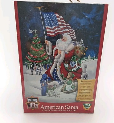MasterPieces American Santa Special Patriotic Edition 1000 Pc. Puzzle 2001 NEW