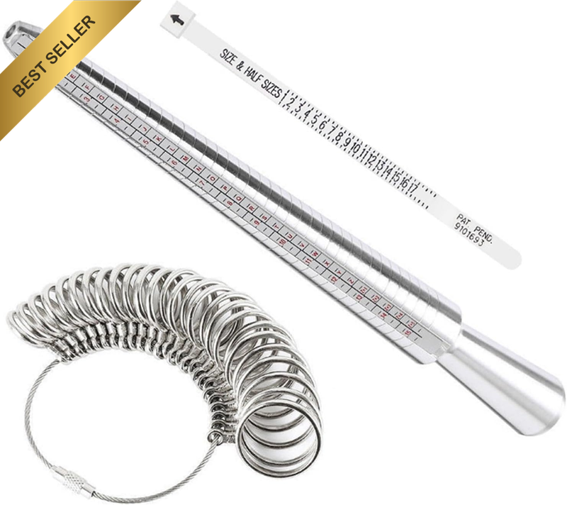 Ring Sizer Measuring Tool Set, 3 Pcs Ring Sizer Measuring Tool Kit for US & Euro
