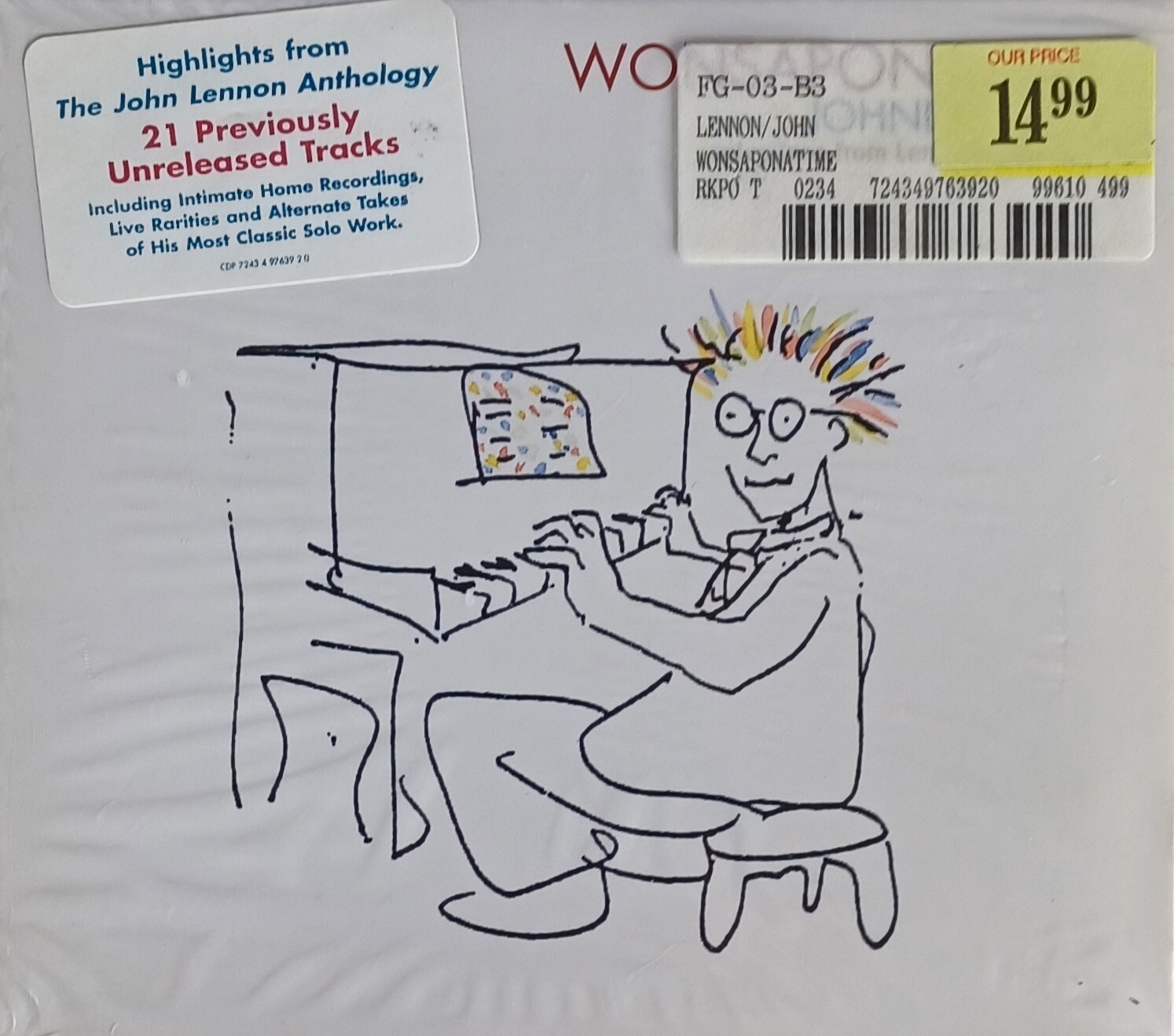 JOHN LENNON - WONSAPONATIME- CAPITOL - CD + HYPE STICKER