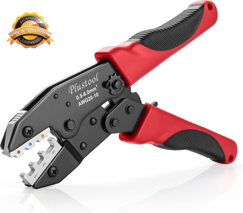 Ratcheting Wire Crimper Tool AWG 22-10 Heat Shrink Terminal Connectors