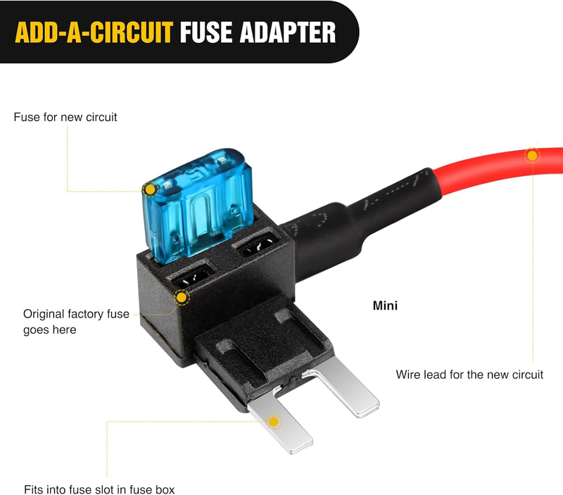 Fuse Holder Add-a-circuit Fuse TAP Adapter Mini ATM APM Blade Fuse Holder - 10 P