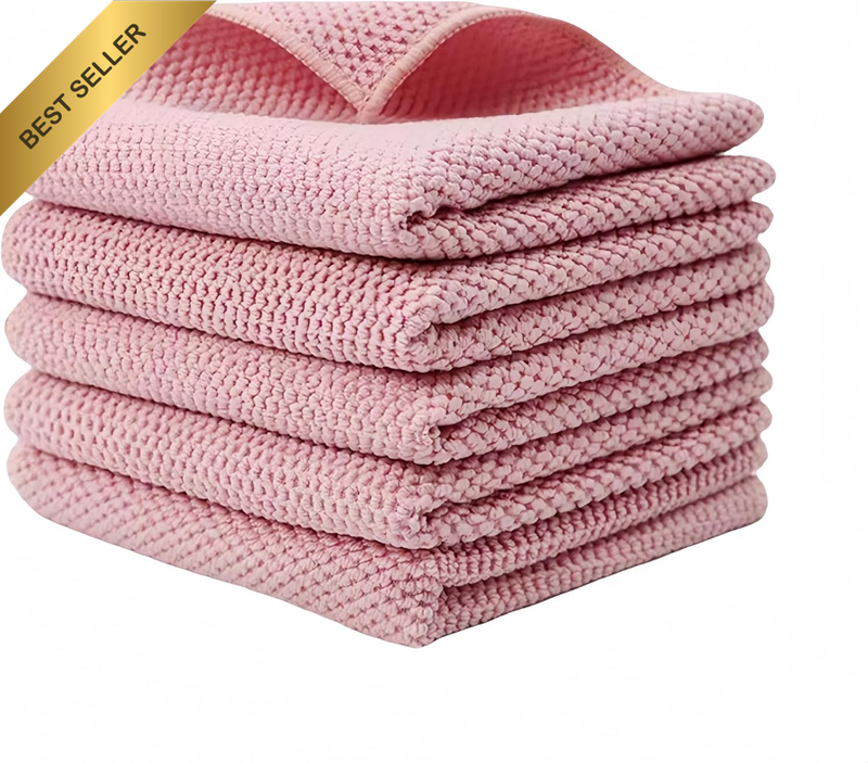 Microfiber Cleaning Cloth, 5 Pcs (30Cmx30Cm) - High Performance - 1000 Washes, U