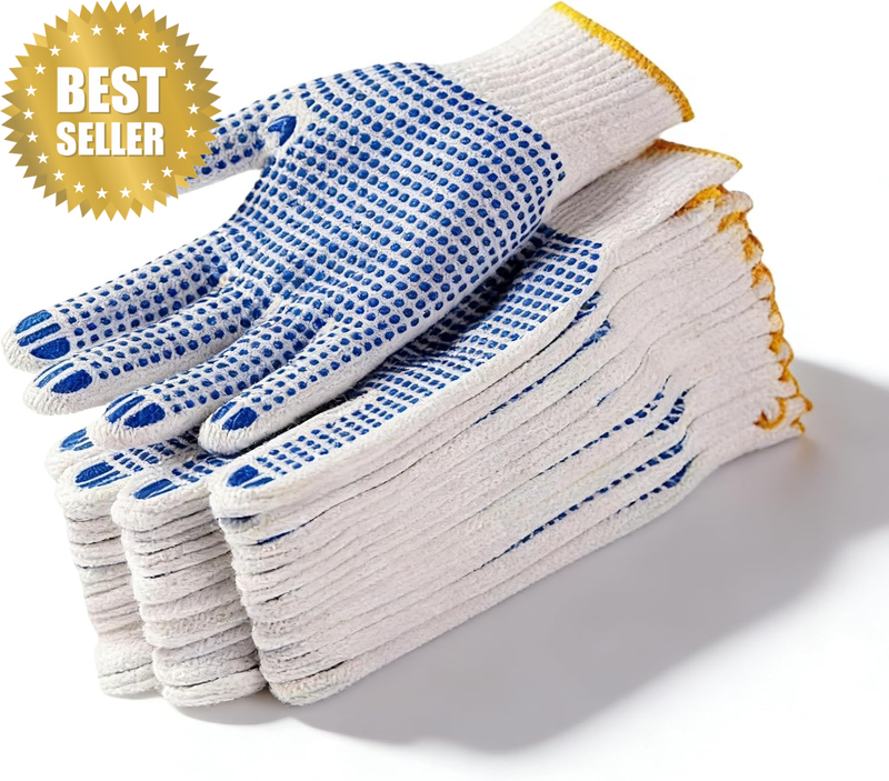 12-Pack Stretchable Gardening Gloves for Men & Women, Durable Work Gloves with W