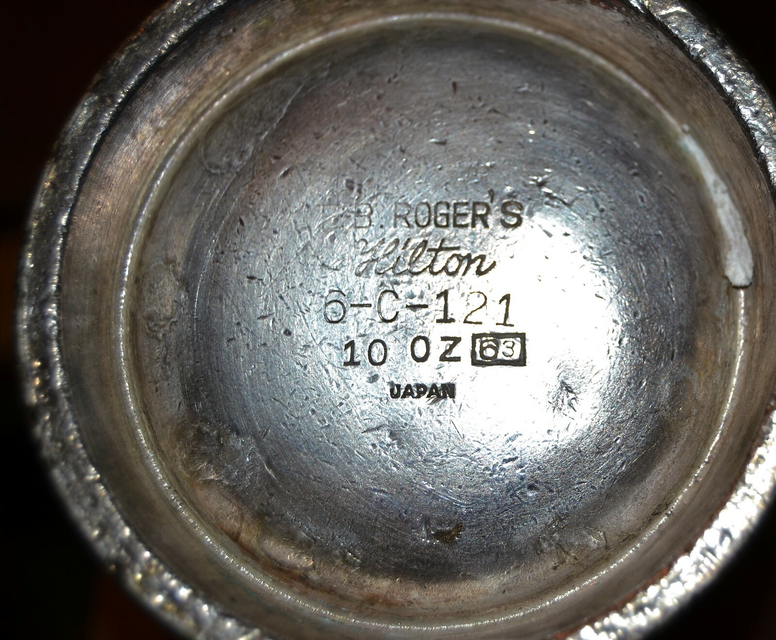 R.B. Rogers Hilton Japan Saki Pitcher Silver 10oz