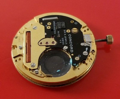 Vintage Concord Saratoga Quartz Wrist Watch Movement 6 Jewels 26 mm Diameter