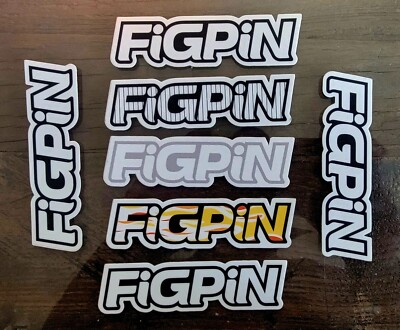 (1) FIGPIN LOGO STICKER  - CLASSIC BW SILVER FLAMES STRIPED - YOUR CHOICE 