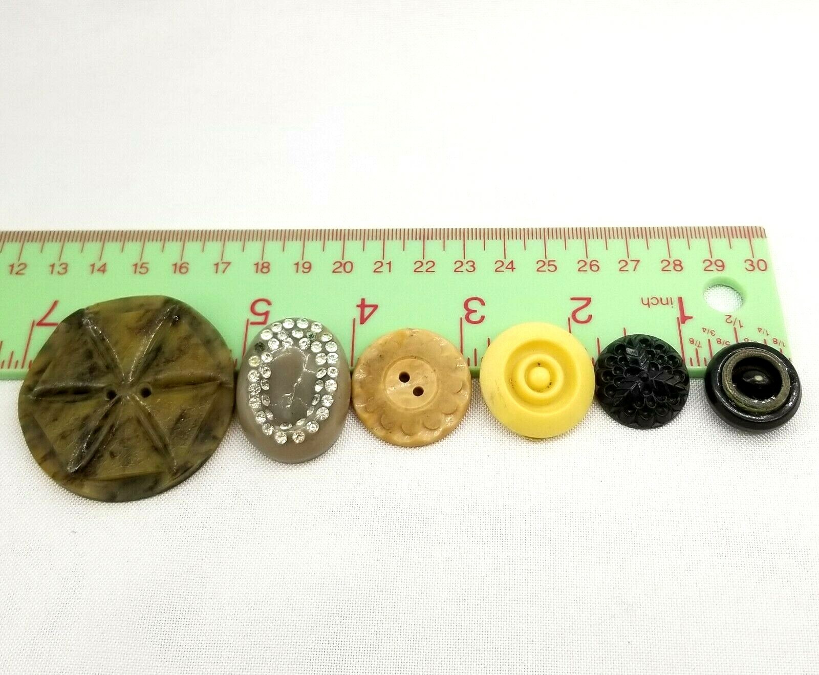 Vintage Sewing Buttons Lot Celluloid, Plastic, Mother of Pearl