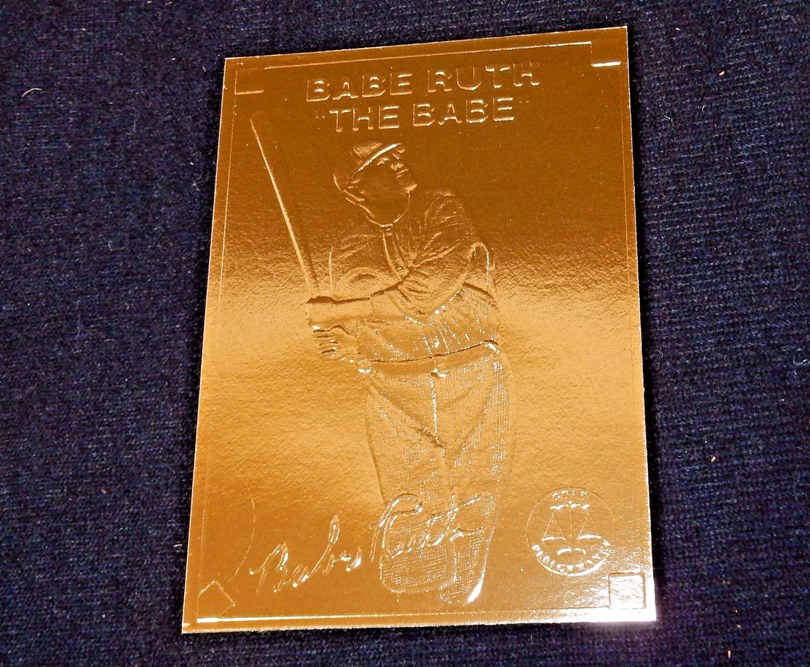 90s Babe Ruth OLD GOLD メタルサインボード Babe Ruth ~ 22k Gold Foil Baseball Card, 1996, Plastic