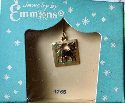 Vintage Harpers Bazaar Bracelet,NIB,Emmons,1960 Deer Charm,Enamel Bambi NOS #G88