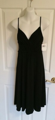 NWT $98 Donna Morgan Women Black Casual Party Cocktail Midi Dress 4