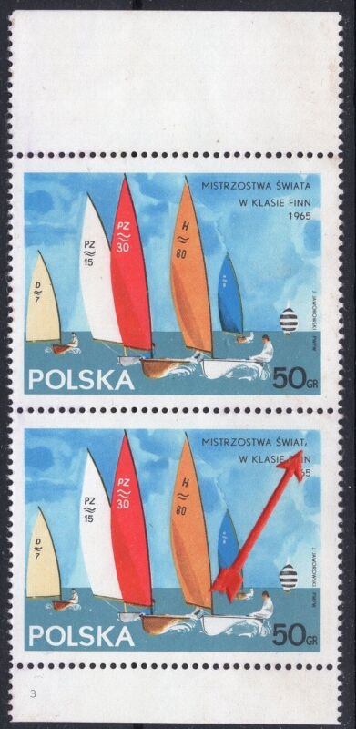 Poland – 1965, 50 gr. Scott # 1326 pair (one with error Swiat instead Swiata)
