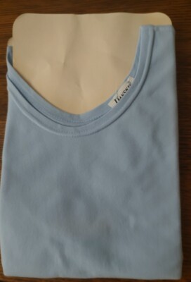 Vintage Danskin 9391 Sky Blue Child 6X-7 Nylon Short Sleeve Leotard 1982