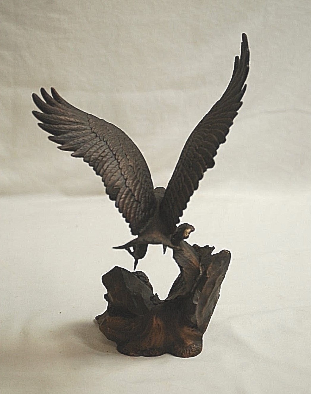 Solid Bronze Eagle Art Sculpture Wings of Glory by Ronald Van Ruyckevelt Signed