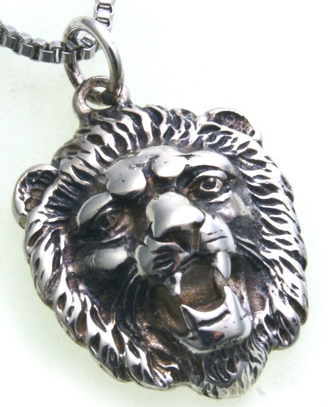 Pendentif Tête De Lion En Argent 925 Avec Rubis Et Zircon - Style Sterling Neuf