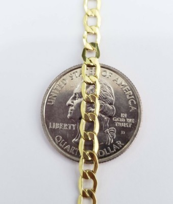 Pre-owned Necklace Clearance 10k Yellow Gold 4.5mm Cuban Curb Link Chain  24 Inches