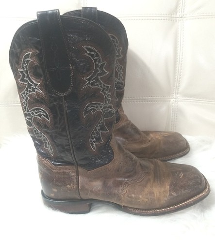 10 D Franklin Leather Brown Dp2815 Cowboy Western Square Toe