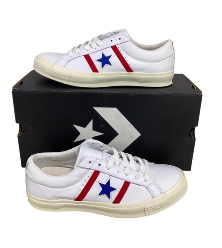 NEW Converse One Star Academy Ox Leather White Red Shoes Mens Size 10 163758C