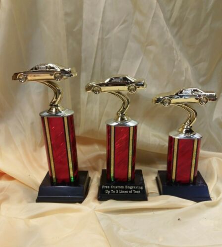 Car Show, Racing Trophies 1st, 2nd, 3rd Place Vintage Car, Free Engraving. 