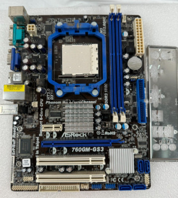 ASRock 760GM-GS3 , Socket AM3 , Micro ATX AMD Motherboard; Tested