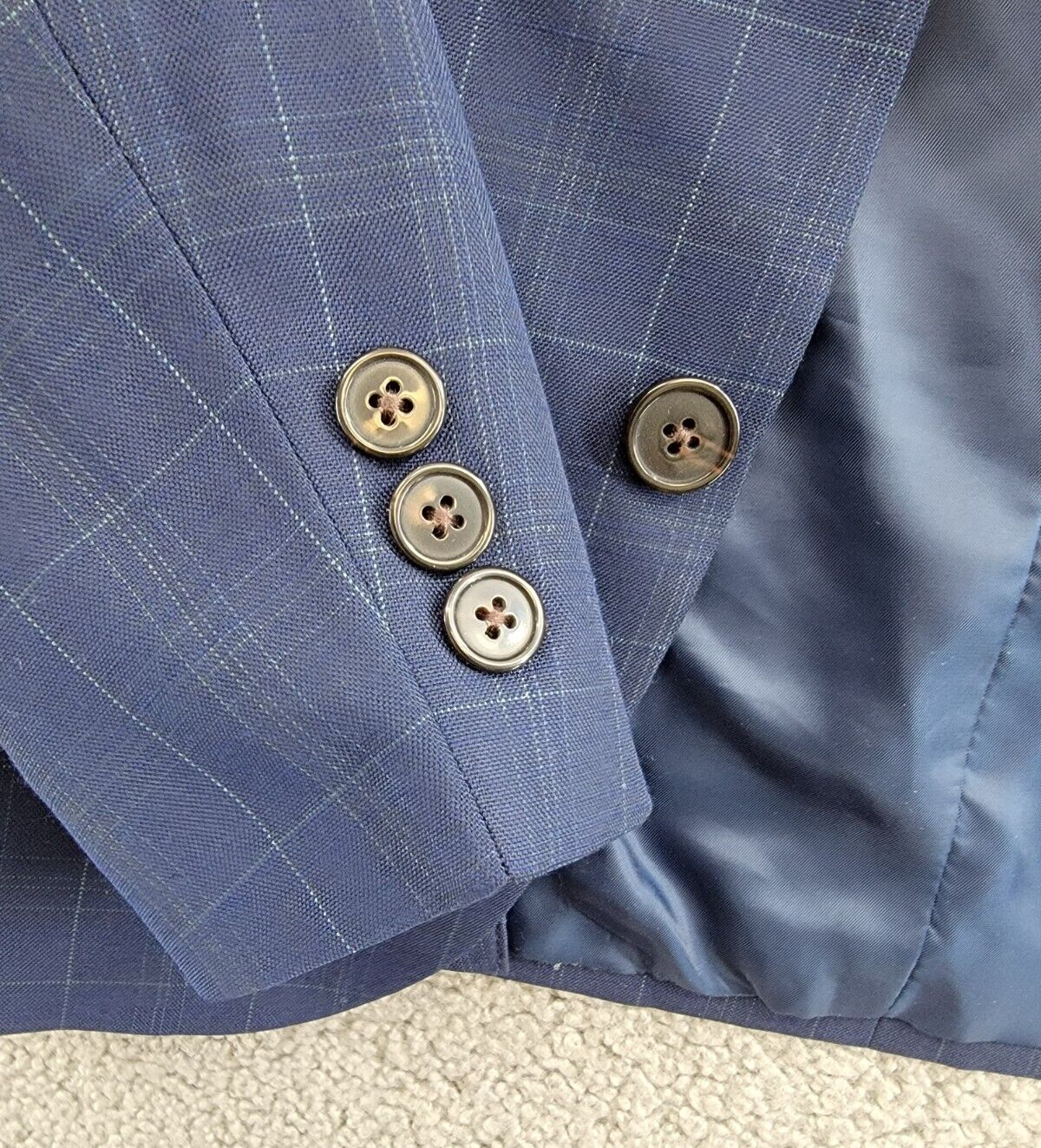 Lauren Ralph Lauren Plaid Classic Suit Jacket Big Boys 10R Dark Blue Long Sleeve - Picture 10 of 19