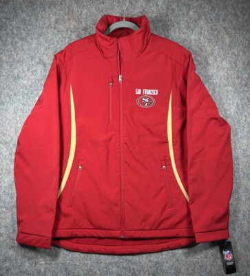 San Francisco 49ers NFL Full Zip Jacket Red Size Large Soft Shell Bonded NWT