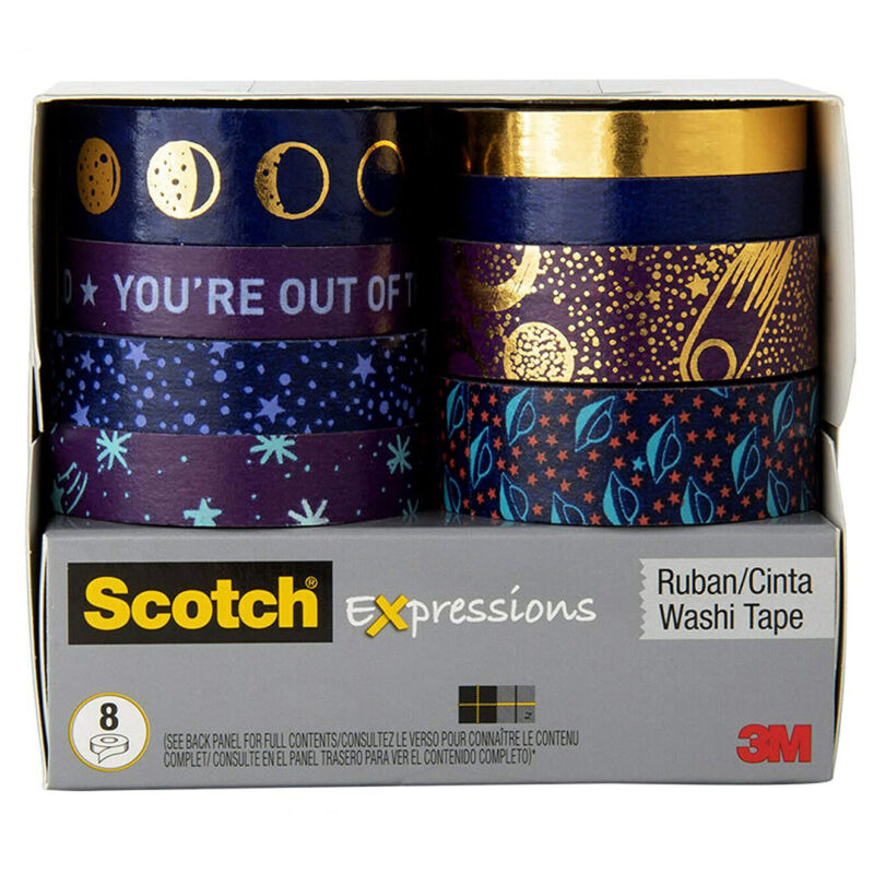 Scotch Expressions Washi Tape: 0.59 In. X 393 In. / 8-pack / Assorted Style 17