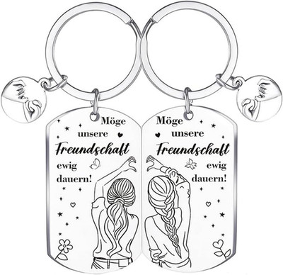 2 Stück Schwestern Schlüsselanhänger Beste Freundin Schlüsselanhänger mit Gravur
