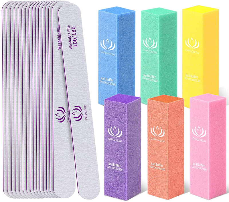 Nail Files and Buffers - 16Pack Professional Manicure Tools Kit, 10Pcs 100/180