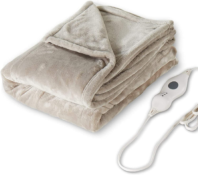 Electric Heated Blanket Throw, Soft Flannel 50