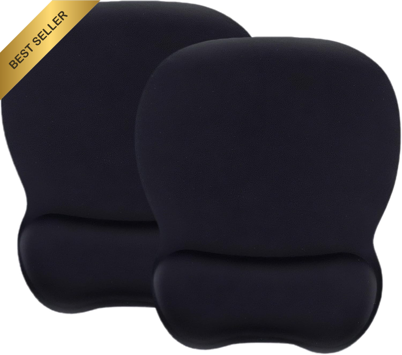 Ergonomic Mouse Pad with Gel Wrist Rest（2 Pack）, Smooth Wrist Support Surface an