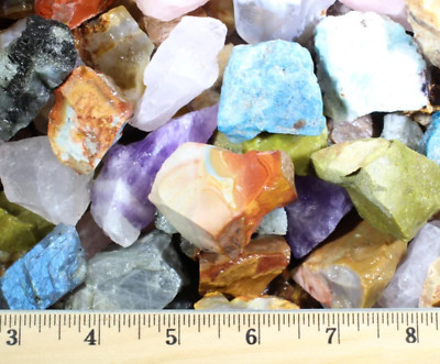 3 - 11 LBs of Madagascar Mix - Rough Rocks for Tumbling-Bulk Wholesale options