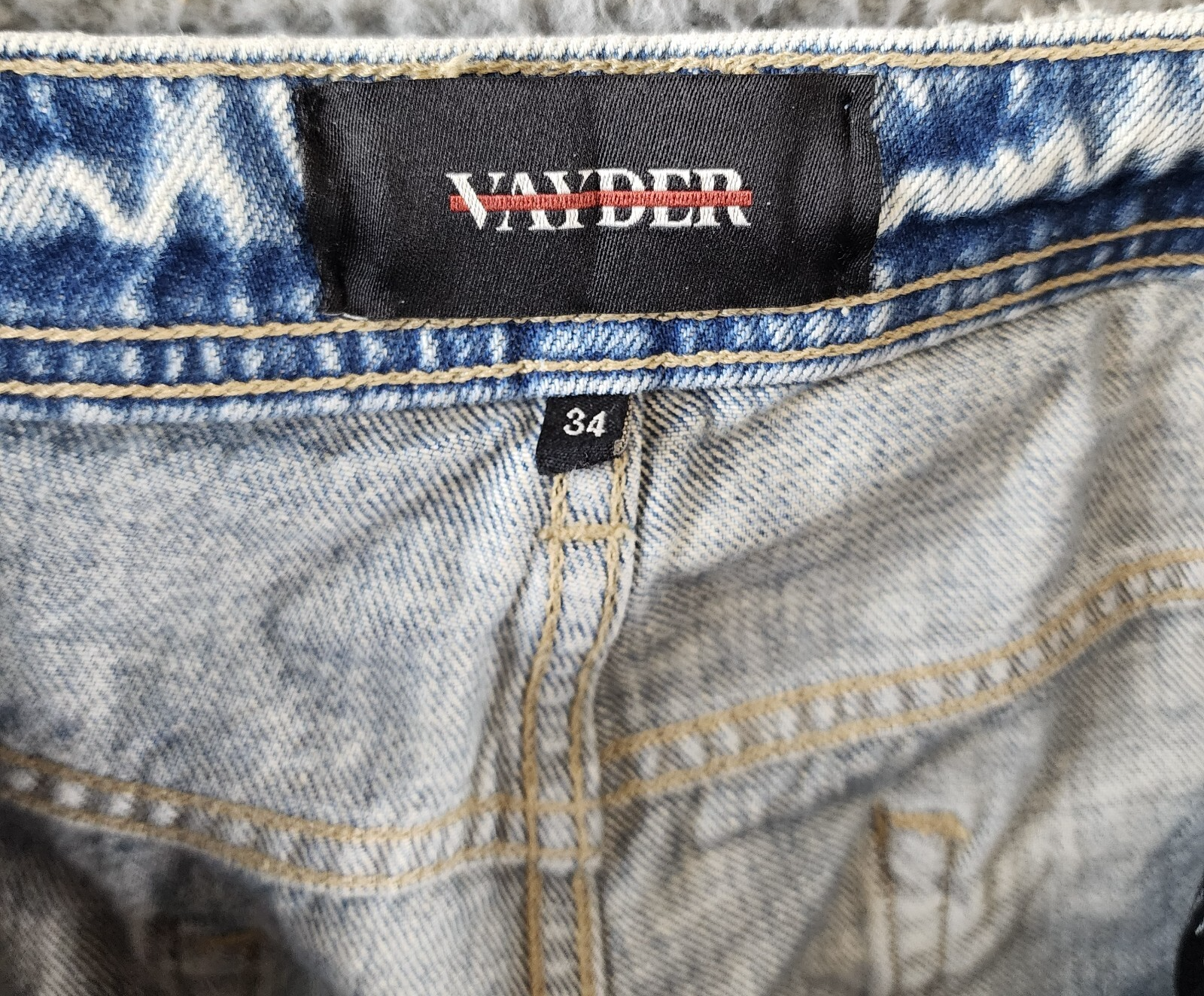 VAYDER Straight Jeans Mens 34 Vito Belt Loops Five-Pocket Zip Fly Button Closure - Picture 11 of 18