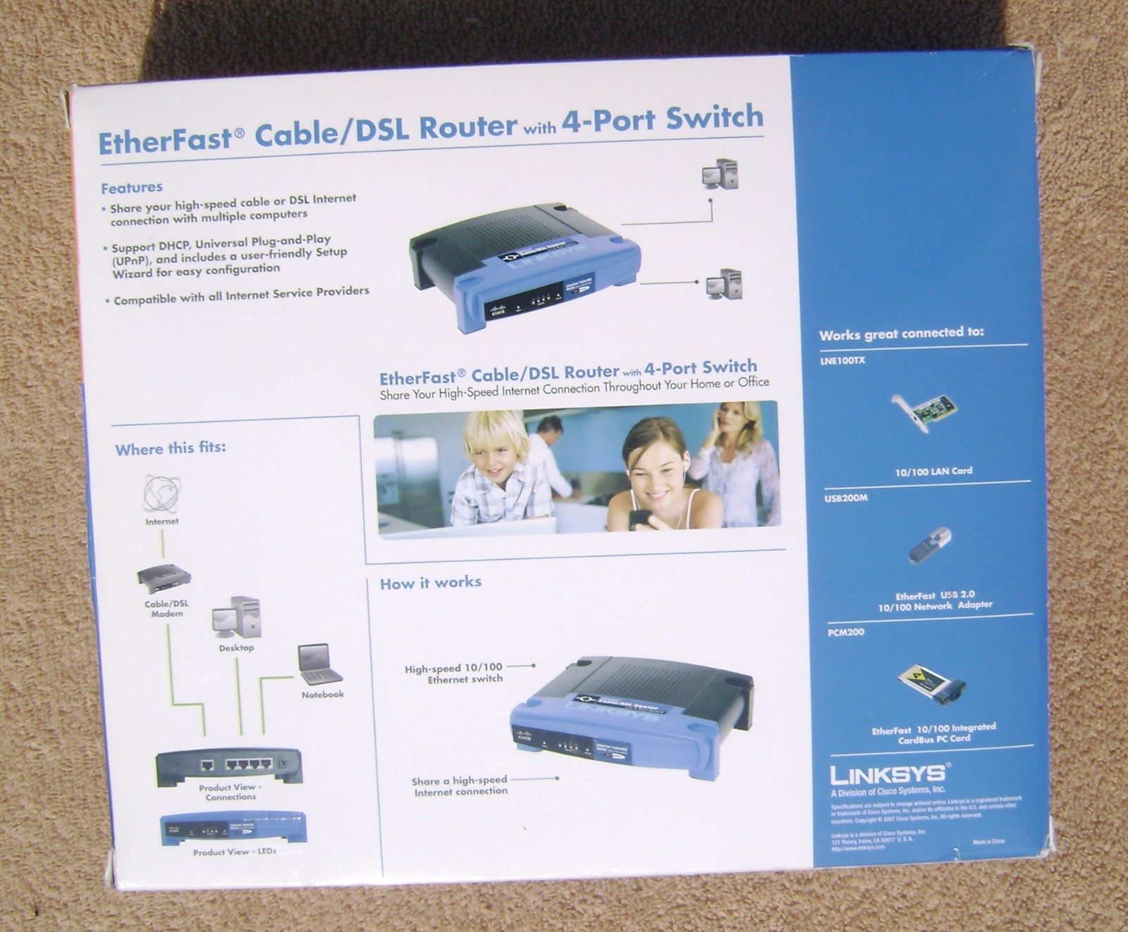 LINKSYS Instant Broadband EtherFast Cable DSL Router 4-Port BEFSR41 AC ADAPTER
