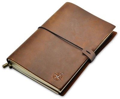 WANDERINGS A5 Leather Travelers Notebook A5 Refillable Travelers Journal, Han...