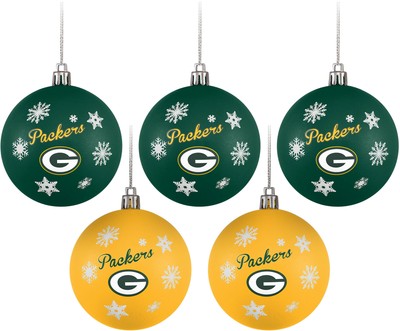 Набор для украшения из небьющихся шариков Green Bay Packers, 5 упаковок
