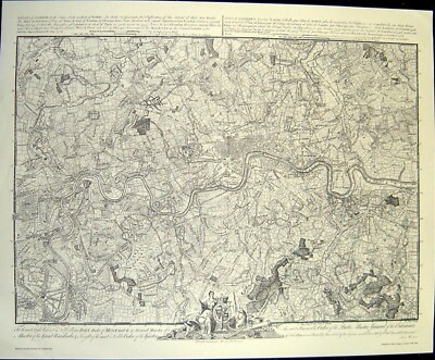 Rocque Map of London 1745 - facsimile of key sheet
